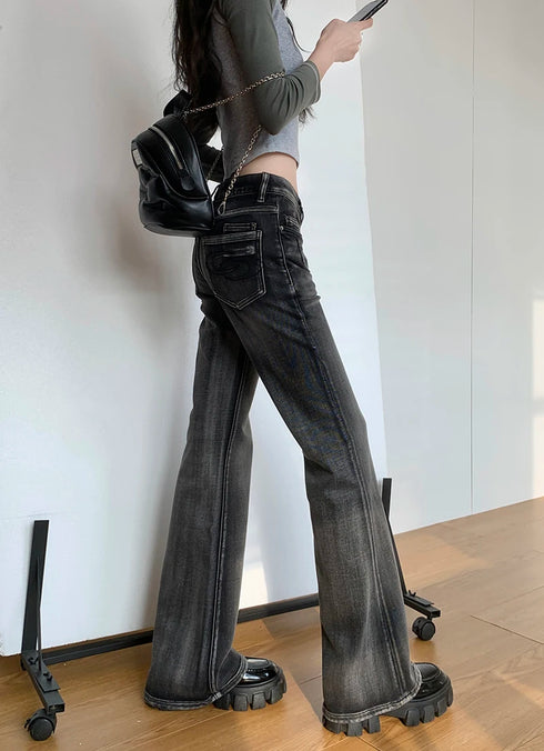 Women’s Gothic Flare Jeans in Black
