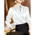Plus Size Satin Long Sleeve Blouse for Women