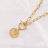 316L Stainless Steel Carved Queen Coin Pendant Necklace