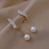 Light Luxury Imitation Pearl Drop Earrings for Women