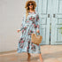Summer Bohemian Maxi Dress with Long Sleeves