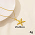 Stainless Steel Textured Starfish Pendant Necklace
