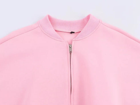 Casual Sports Set with Bomber Jacket and Flare Pants