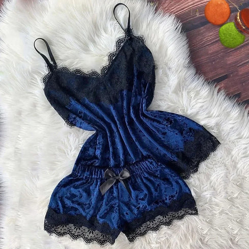 Velvet Cami Top and Shorts Loungewear Set