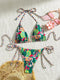 Floral Print Triangle Cup Bikini Swimsuit