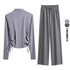 DRUR Women's 2 Piece Sweatsuit Set with Long Sleeve Top