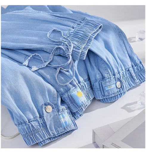 Plus Size Loose Fit Denim Yoga Pants
