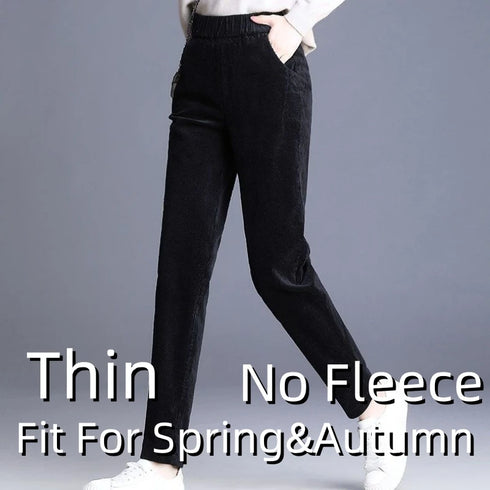 High Waist Fleece Pencil Pants for Women