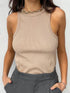 Ribbed Knitted Off-Shoulder Summer Tank Top