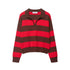 Casual Striped Knitted Pullover Sweater