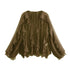 Women’s Casual Ruffled V-Neck Blouse