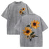 Plus Size Floral Print Cotton T-Shirt for Women