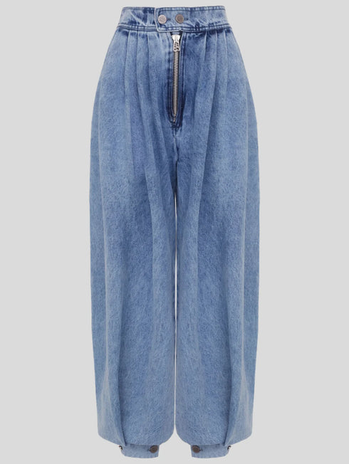 High Waisted Denim Harem Pants for Women