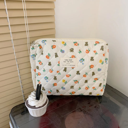Quilted Cotton Travel Storage Bag - Retro Cherry Design
