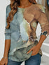 Women's Floral Watercolour Print Long Sleeve Top