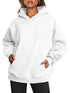 White Cotton Hoodie with Sea Turtle Print