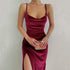 Elegant Evening Gown For Women Summer Velvet Midi Dress