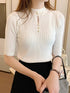 Korean Fashion Short Sleeve Knitted Pullover Top