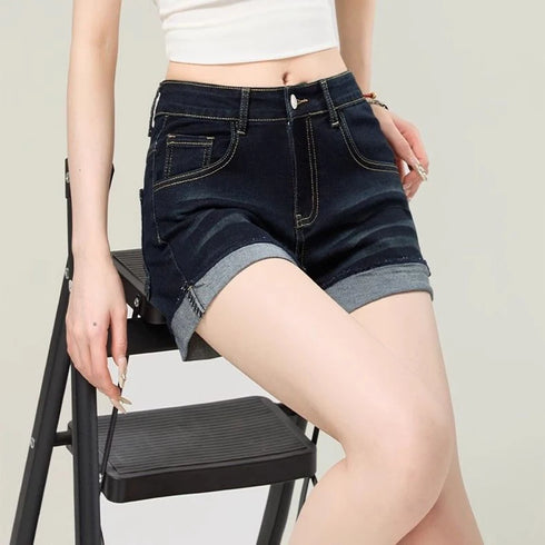 High Waist Denim Shorts for Women