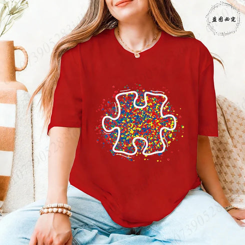 Trendy Women's Autism Awareness Graphic T-Shirt