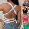 Stylish Backless Sleeveless Crop Top for Women