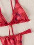 Floral Print Triangle Bikini Set with Brazilian Bottoms