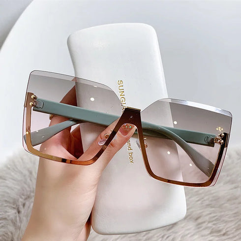OEC CPO Oversized Rimless Sunglasses UV400 Gradient
