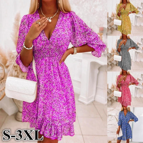 Women’s Bohemian Nipped Waist Summer Dress