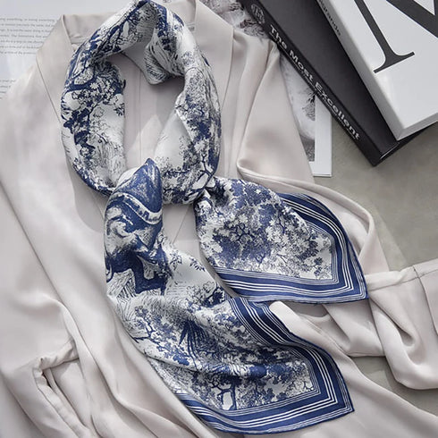 Luxury Silk Spring Scarf - 90x90cm