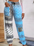 Plus Size Geometric Print Ankle-Length Pants