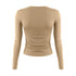 Womens Long Sleeve Bodycon Crop Top - Solid Colours