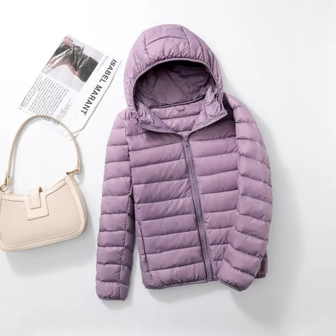 Women’s Lightweight Hooded Puffer Jacket in 15 Colours