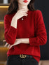 Women's 100% Merino Wool O-Neck Pullover Sweater