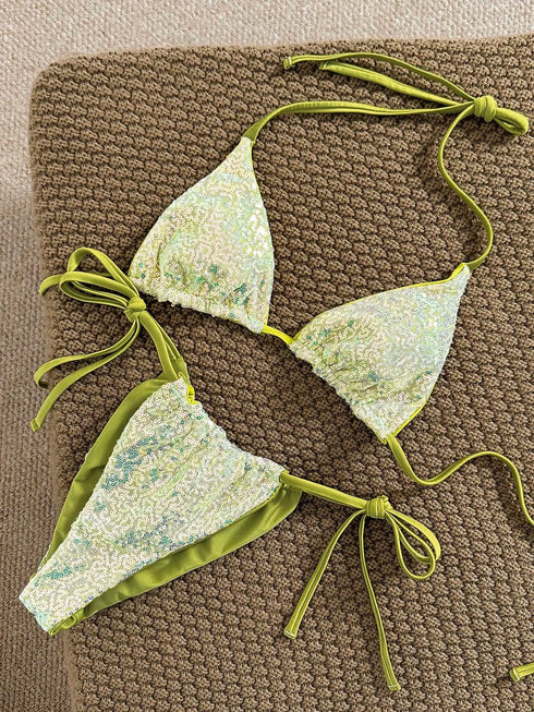 Floral Green Bikini Set