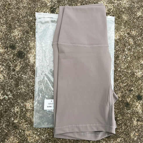 Solid Colour High Waist Yoga Shorts for Women