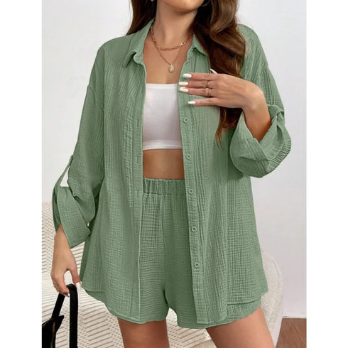 Elegant Summer Loose Short Pants Set for Women