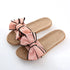 Women's Summer Casual Slides with Striped Bow Detail