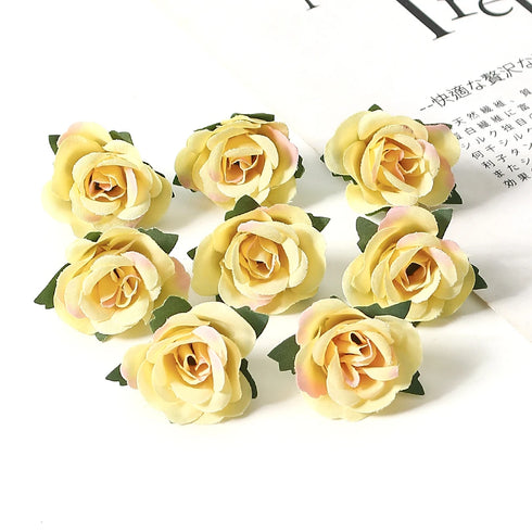 Bulk Mini Silk Roses Artificial Flower Heads for Weddings and Home Decor