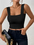 Square Neck Sleeveless Summer Crop Top