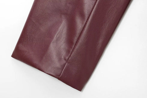 Chic Wine Red Short Jacket for Women