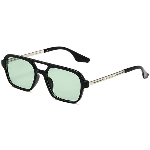 Retro Double Bridge Pilot Sunglasses with Pink Gradient