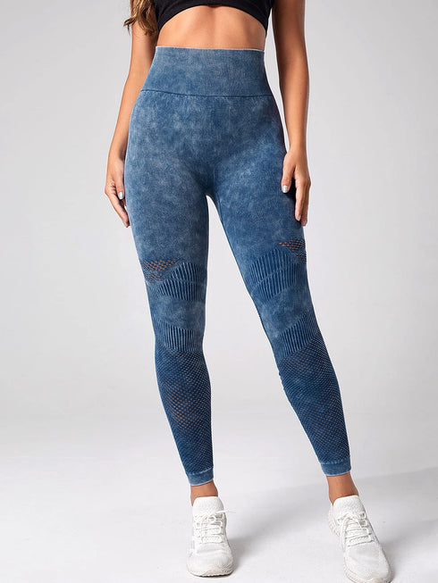 High Waisted Seamless Leggings with Hollowed Out Design