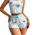 Heart Women Pajamas Set Shorts Sleepwear Love Print Top