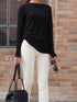 Casual Long Sleeve T-Shirt in Blue and Navy