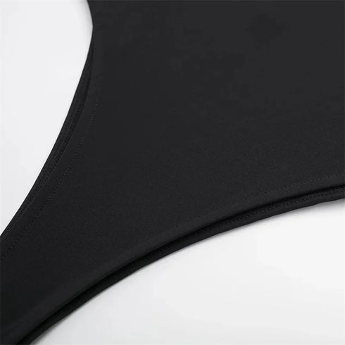 TRAF White & Black Sleeveless Bodycon Bodysuit