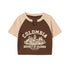 Casual O-Neck Short Sleeve Letter Print Crop Top