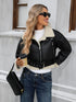 Women's Faux Lamb Fur Leather Short Bomber Jacket
