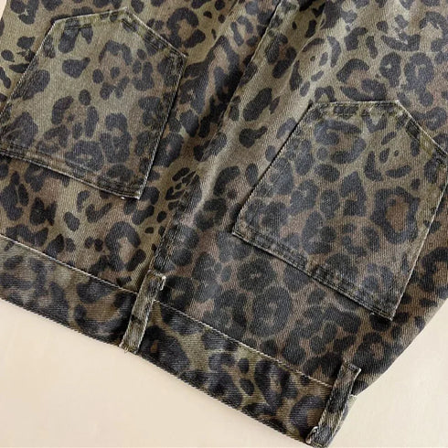 Slim Fit Leopard Print Thermal Jeans for Women