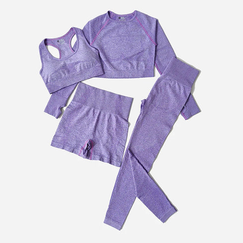 WAREBALL Women's Yoga Set - Long Sleeve Crop Top & Leggings