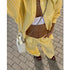 Women's Casual Yellow Long Sleeve V-Neck Blouse